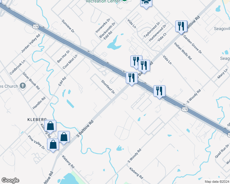 map of restaurants, bars, coffee shops, grocery stores, and more near 13549 Shortleaf Drive in Dallas