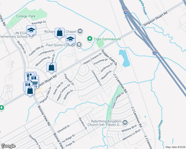 map of restaurants, bars, coffee shops, grocery stores, and more near 4052 Ambrose Drive in Dallas
