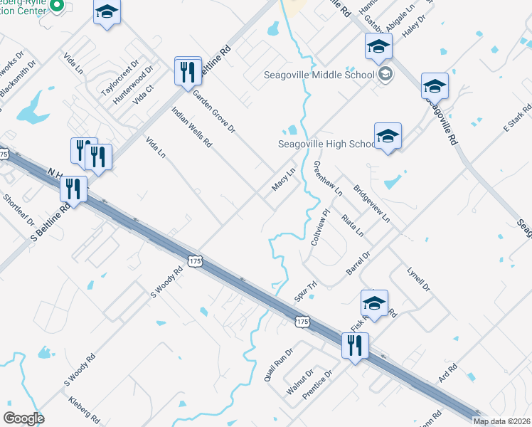 map of restaurants, bars, coffee shops, grocery stores, and more near 14269 Stallion Ridge Drive in Dallas