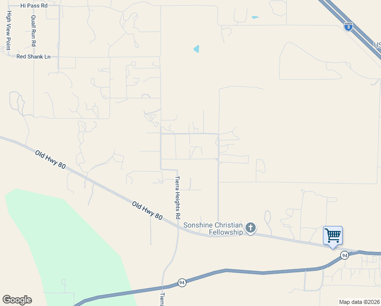 map of restaurants, bars, coffee shops, grocery stores, and more near 2285 Tierra Heights Road in Boulevard
