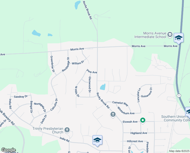 map of restaurants, bars, coffee shops, grocery stores, and more near 701-799 Pine Avenue in Opelika