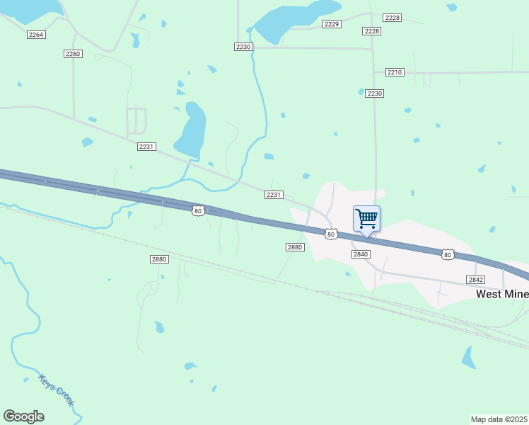 map of restaurants, bars, coffee shops, grocery stores, and more near 2864 U.S. 80 in Mineola