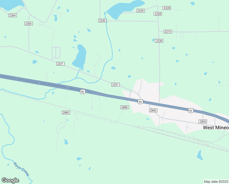 map of restaurants, bars, coffee shops, grocery stores, and more near 2864 U.S. 80 in Mineola