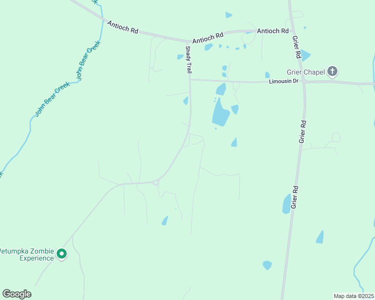 map of restaurants, bars, coffee shops, grocery stores, and more near 1554 Shady Trail in Wetumpka