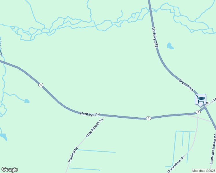 map of restaurants, bars, coffee shops, grocery stores, and more near 3811 Heritage Road in Varnville