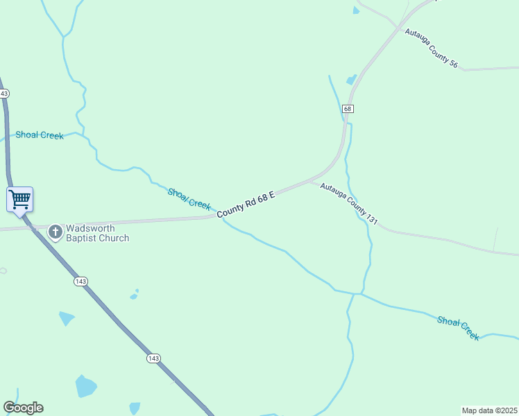map of restaurants, bars, coffee shops, grocery stores, and more near 684 County Road 68 East in Marbury