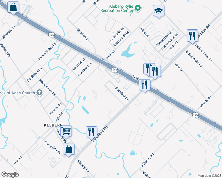 map of restaurants, bars, coffee shops, grocery stores, and more near 13425 Baldcypress Drive in Dallas