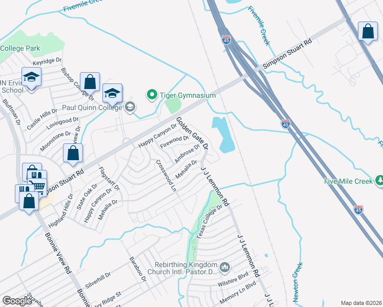 map of restaurants, bars, coffee shops, grocery stores, and more near 4248 Ambrose Drive in Dallas
