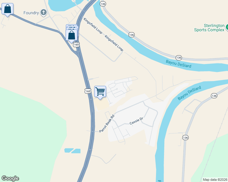 map of restaurants, bars, coffee shops, grocery stores, and more near 166 Lenox Bridge in Sterlington