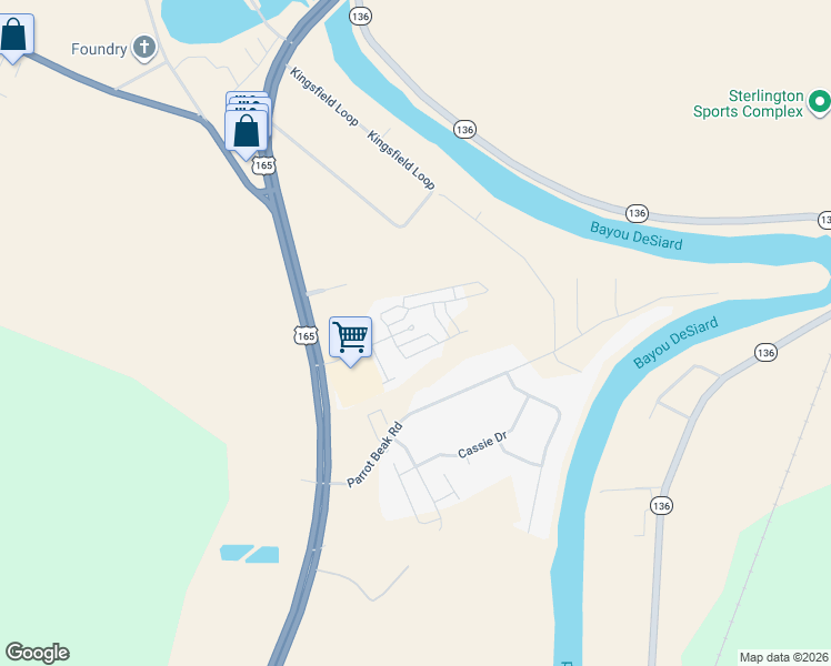 map of restaurants, bars, coffee shops, grocery stores, and more near 308 Lenox Bridge in Sterlington