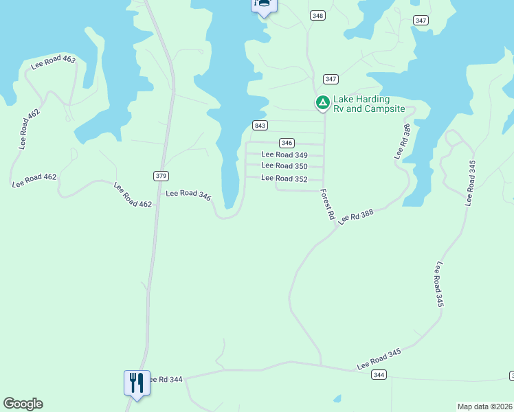 map of restaurants, bars, coffee shops, grocery stores, and more near 1-477 Lee Road 346 in Valley