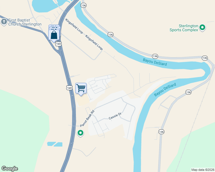 map of restaurants, bars, coffee shops, grocery stores, and more near Providence Park in Sterlington