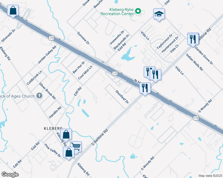 map of restaurants, bars, coffee shops, grocery stores, and more near 13416 Shortleaf Drive in Dallas