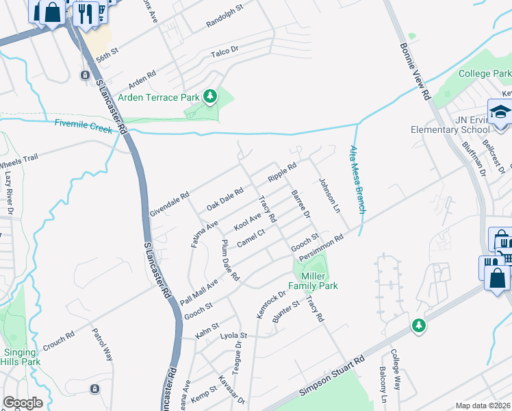 map of restaurants, bars, coffee shops, grocery stores, and more near 2611 Kool Avenue in Dallas