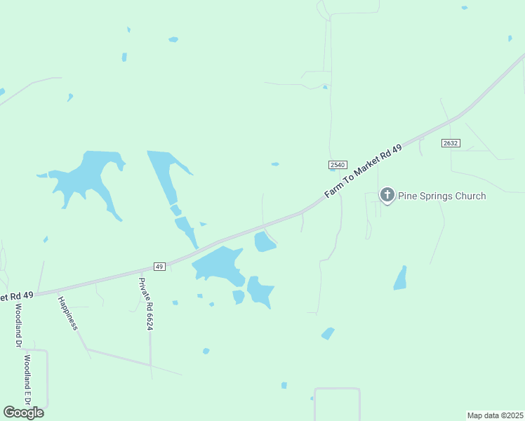 map of restaurants, bars, coffee shops, grocery stores, and more near Private Road 6536 in Mineola