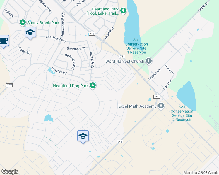 map of restaurants, bars, coffee shops, grocery stores, and more near 4016 Aurora Lane in Heartland