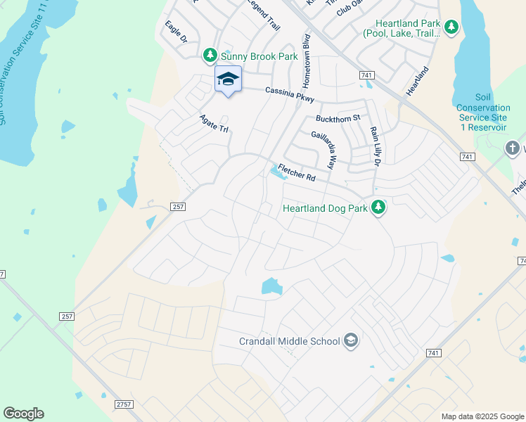 map of restaurants, bars, coffee shops, grocery stores, and more near 3558 Kirby Lane in Heartland