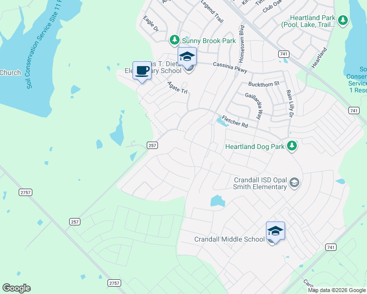 map of restaurants, bars, coffee shops, grocery stores, and more near 3901 Hometown Boulevard in Heartland
