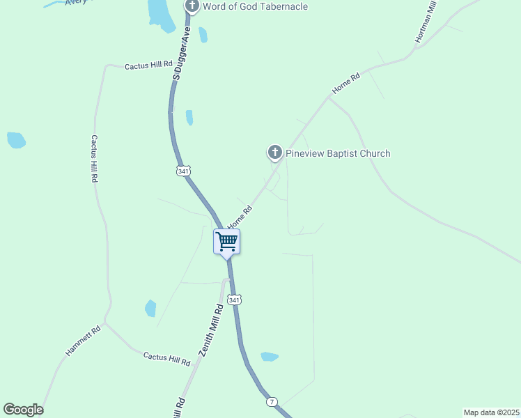 map of restaurants, bars, coffee shops, grocery stores, and more near 142 Horne Road in Roberta