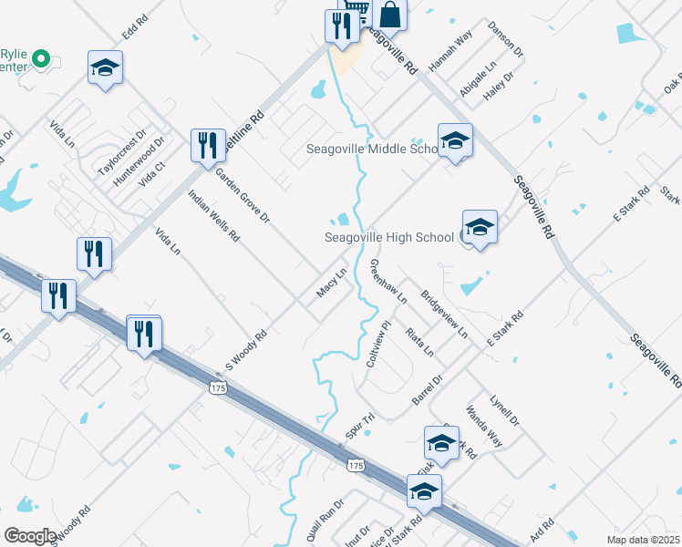 map of restaurants, bars, coffee shops, grocery stores, and more near Ridge Drive in Dallas