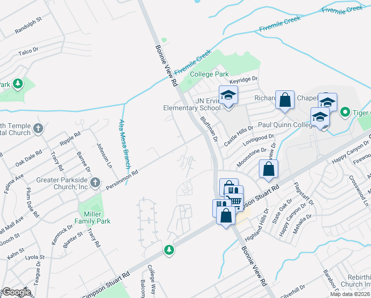 map of restaurants, bars, coffee shops, grocery stores, and more near 16 Persimmon Road in Dallas