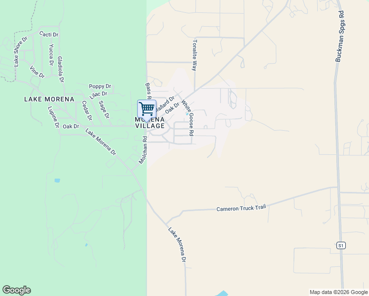 map of restaurants, bars, coffee shops, grocery stores, and more near 29955 Canadian Honker Road in Campo