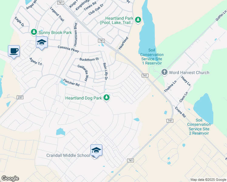 map of restaurants, bars, coffee shops, grocery stores, and more near 4020 Aurora Lane in Heartland