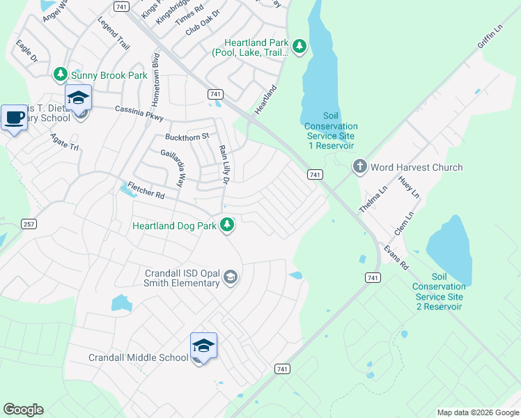 map of restaurants, bars, coffee shops, grocery stores, and more near 4020 Aurora Lane in Heartland