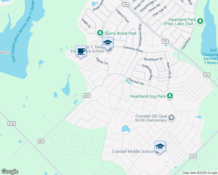 map of restaurants, bars, coffee shops, grocery stores, and more near 3901 Hometown Boulevard in Heartland