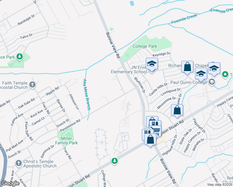 map of restaurants, bars, coffee shops, grocery stores, and more near 3156 Persimmon Road in Dallas