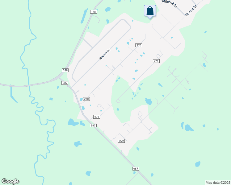 map of restaurants, bars, coffee shops, grocery stores, and more near 8061 County Road 271 in Terrell
