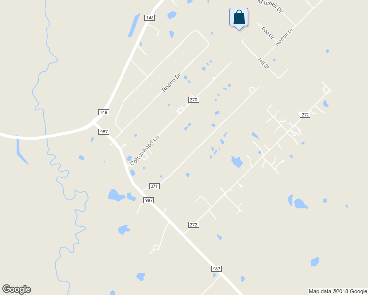 map of restaurants, bars, coffee shops, grocery stores, and more near 8061 County Road 271 in Terrell