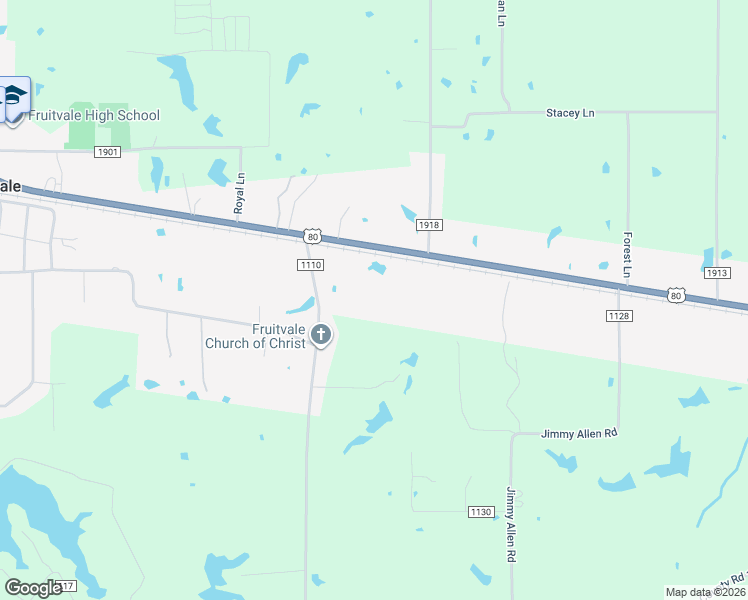 map of restaurants, bars, coffee shops, grocery stores, and more near 11446-11802 U.S. 80 in Fruitvale