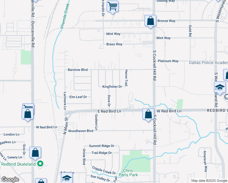 map of restaurants, bars, coffee shops, grocery stores, and more near 5411 Nuthatch Street in Dallas