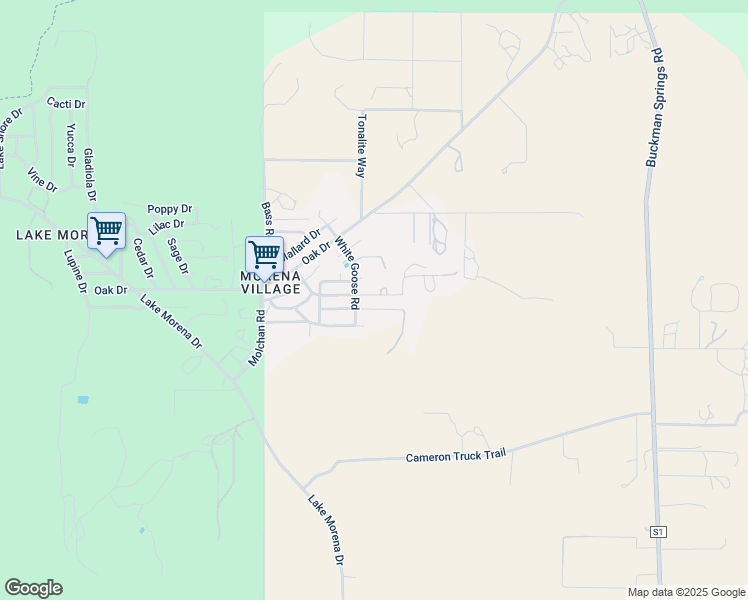 map of restaurants, bars, coffee shops, grocery stores, and more near 30027 Quail Road in Campo