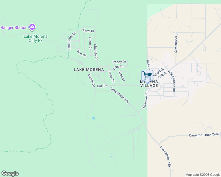 map of restaurants, bars, coffee shops, grocery stores, and more near 2406 Lake Morena Drive in Campo