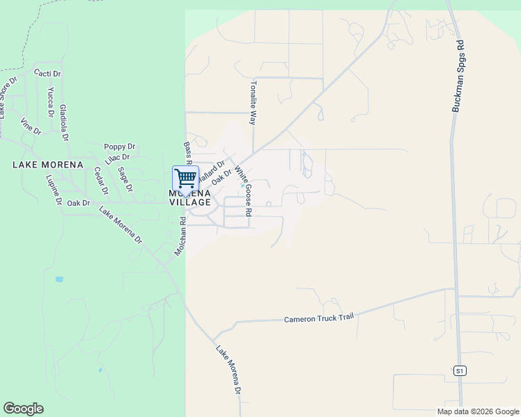 map of restaurants, bars, coffee shops, grocery stores, and more near 30027 Quail Road in Campo