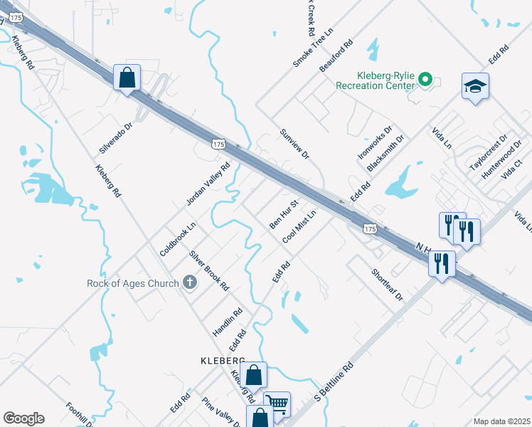 map of restaurants, bars, coffee shops, grocery stores, and more near 2060 Echo Lake Drive in Dallas