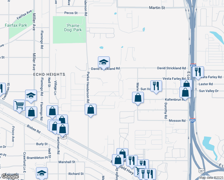 map of restaurants, bars, coffee shops, grocery stores, and more near 51 Willow Drive in Fort Worth