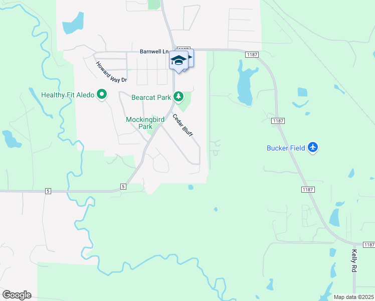 map of restaurants, bars, coffee shops, grocery stores, and more near 211 Creek Side Drive in Aledo