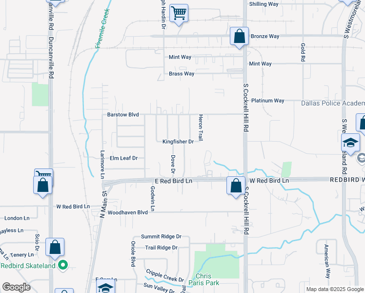 map of restaurants, bars, coffee shops, grocery stores, and more near 5411 Nuthatch Street in Dallas