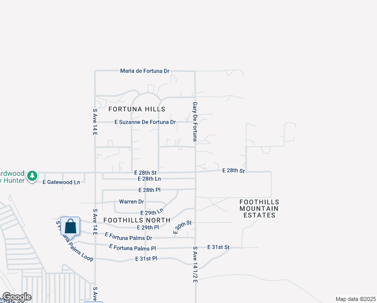 map of restaurants, bars, coffee shops, grocery stores, and more near 10412 South Avenue 14 1/2 East in Yuma