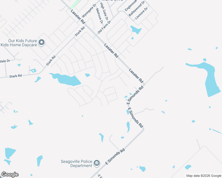 map of restaurants, bars, coffee shops, grocery stores, and more near 2301 East Simonds Road in Seagoville