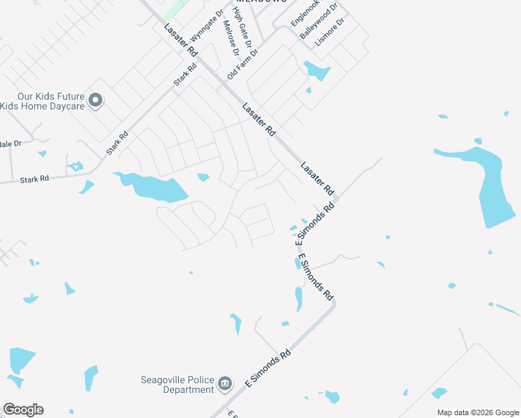 map of restaurants, bars, coffee shops, grocery stores, and more near 2301 East Simonds Road in Seagoville