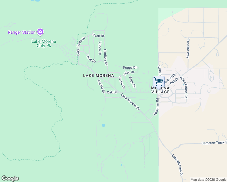 map of restaurants, bars, coffee shops, grocery stores, and more near 29460 Oak Drive in Campo