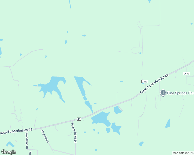 map of restaurants, bars, coffee shops, grocery stores, and more near Private Road 6536 in Mineola