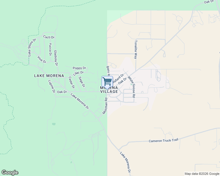 map of restaurants, bars, coffee shops, grocery stores, and more near 29824 Oak Drive in Campo