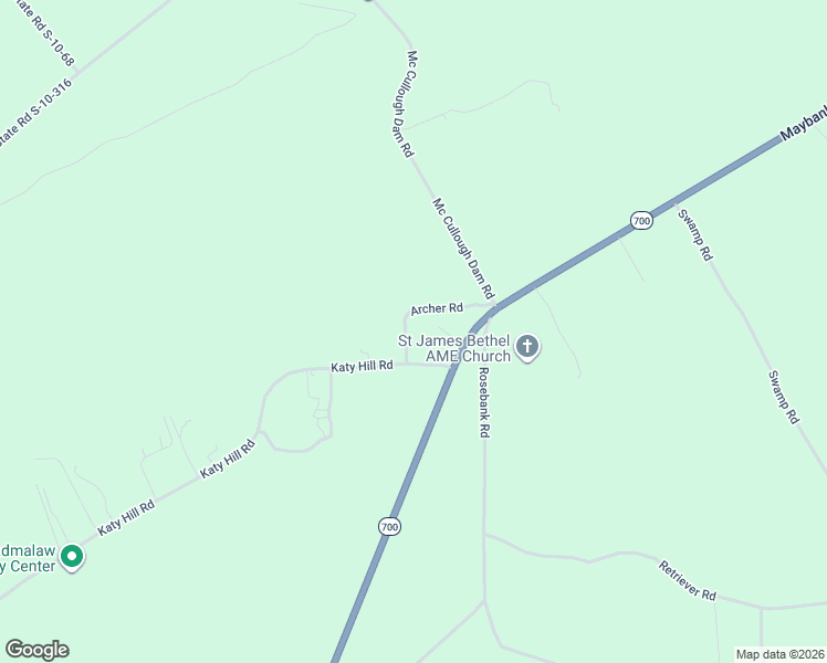 map of restaurants, bars, coffee shops, grocery stores, and more near 5342 Katy Hill Road in Wadmalaw Island