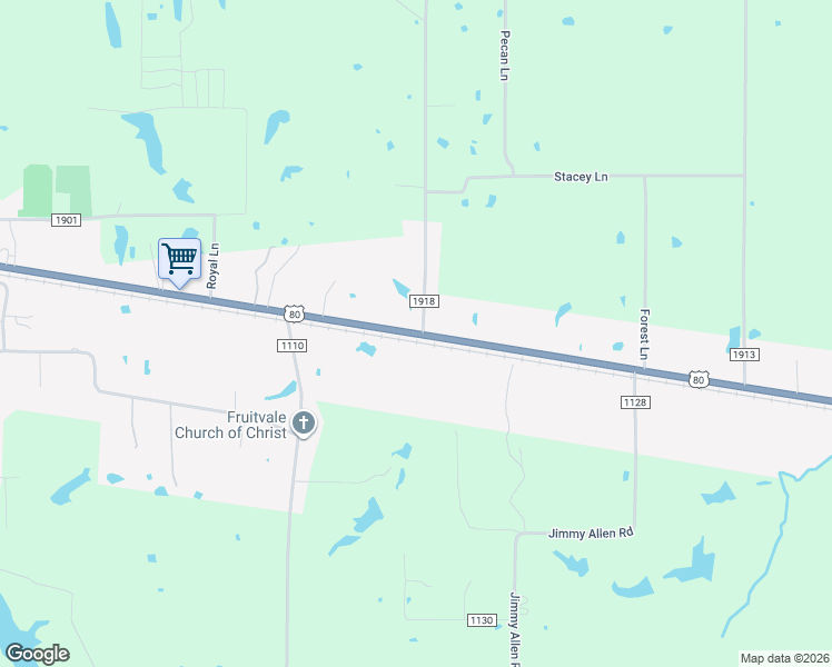 map of restaurants, bars, coffee shops, grocery stores, and more near 11802 U.S. 80 in Fruitvale