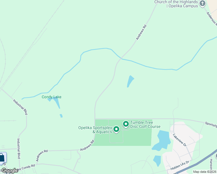 map of restaurants, bars, coffee shops, grocery stores, and more near 1103 Andrews Road in Opelika